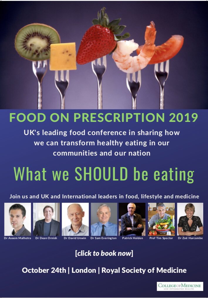 DrAseemMalhotra's tweet photo. Can dietary changes reverse heart disease? 

Looking forward to delivering this @CollegeofMed lecture today amongst a wonderful line up of speakers at the Royal Society of Medicine. @zoeharcombe @lowcarbGP @timspector @DeanOrnishMD #obesity #NHS https://t.co/3nF6cUTh79