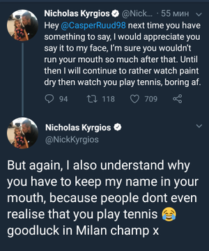 Nick Kyrgios Tweet
