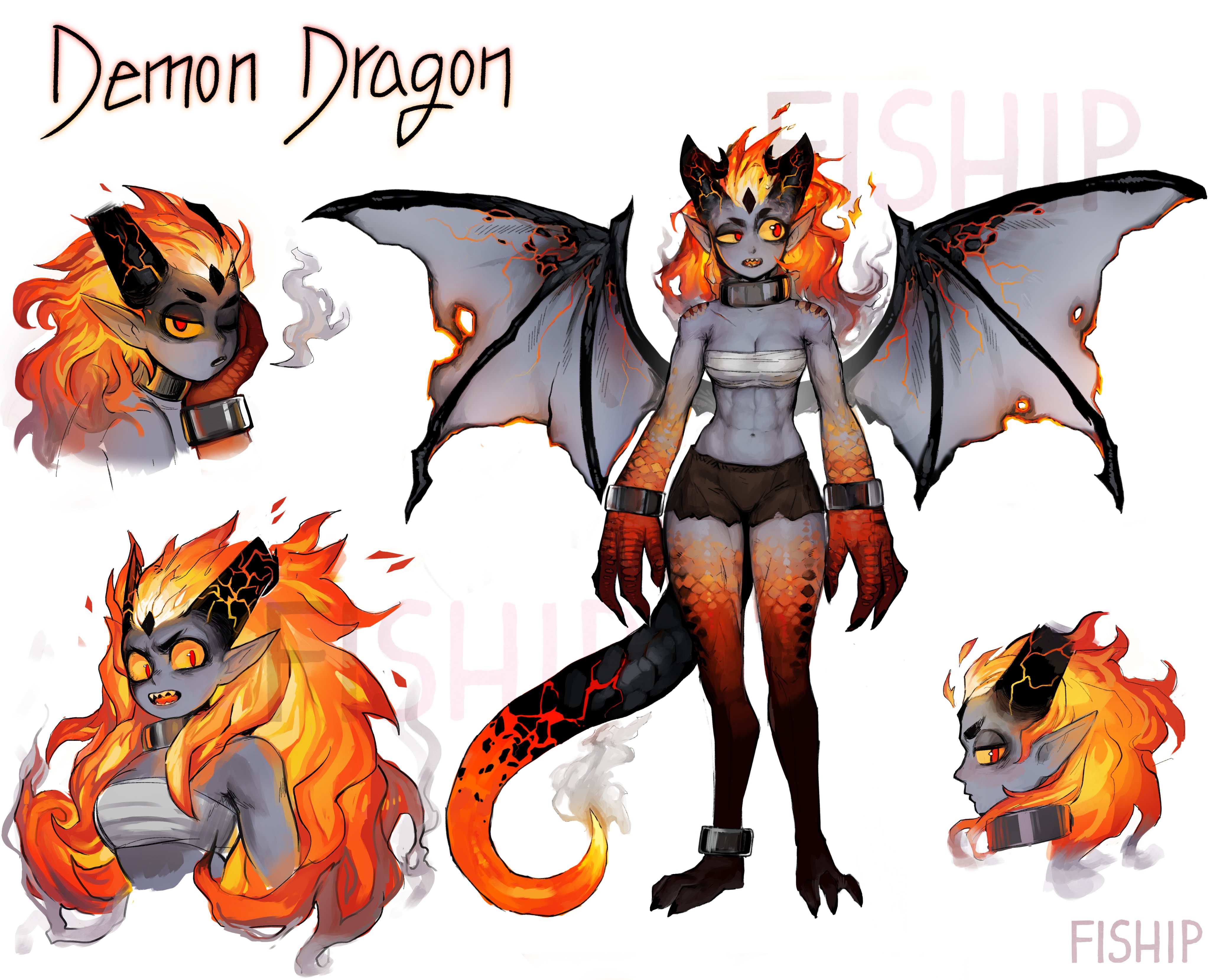 Fiship on X: Demonic Dragon design.. spooky..