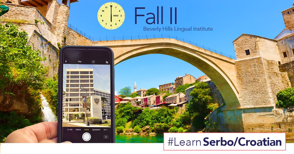 BevHillsLingual's tweet photo. Our Fall II Beginners' Serbo/ Croatian course 👉 Wed Oct 30

Yes. You really can #LearnSerbian #LearnCroatian in just 80 min / wk.

As our native faculty has proven since '96.

It'll be a small class - limited to 10 spots.

Reserve yours.
👉 https://t.co/S7WuxXGW1B

#BeverlyHills https://t.co/vy6EpmVoym