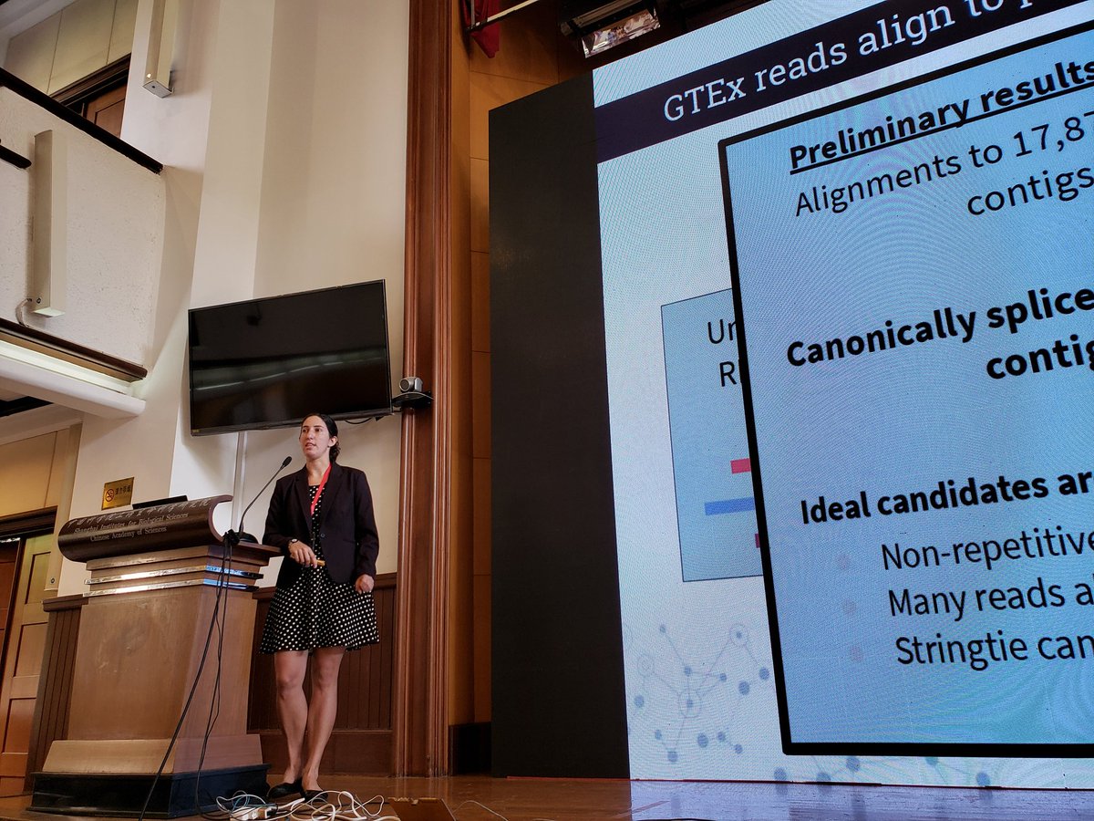 Rachel Sherman from John's Hopkins, Salzberg Lab, first author on ground-breaking paper, talk title "Discovering non-reference sequences in a pan-genome of 910 African ancestry individuals." #genomics #China