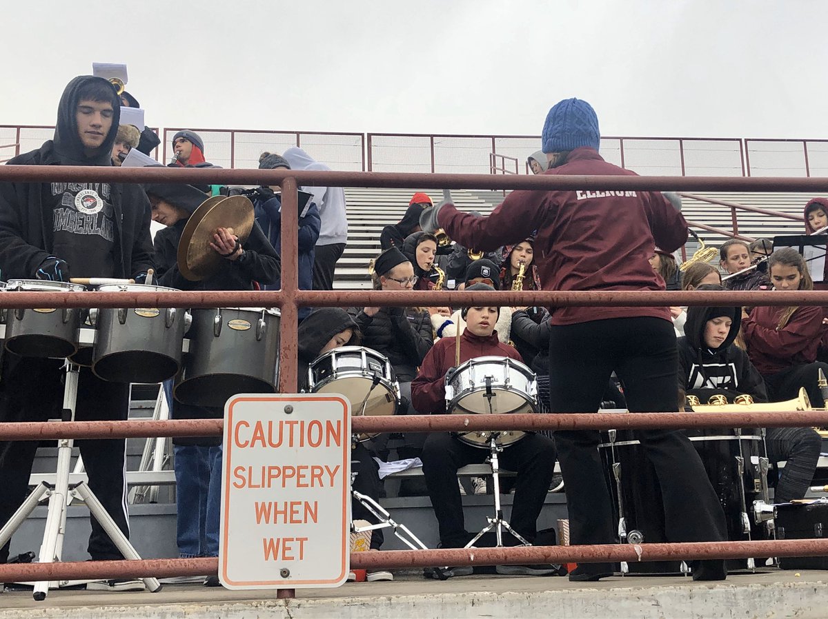 EganAngi's tweet photo. RVMS and TRHS band keeping the crowd warmed up at a chilly unified soccer game @RvmSmusic https://t.co/casWX7pvXo