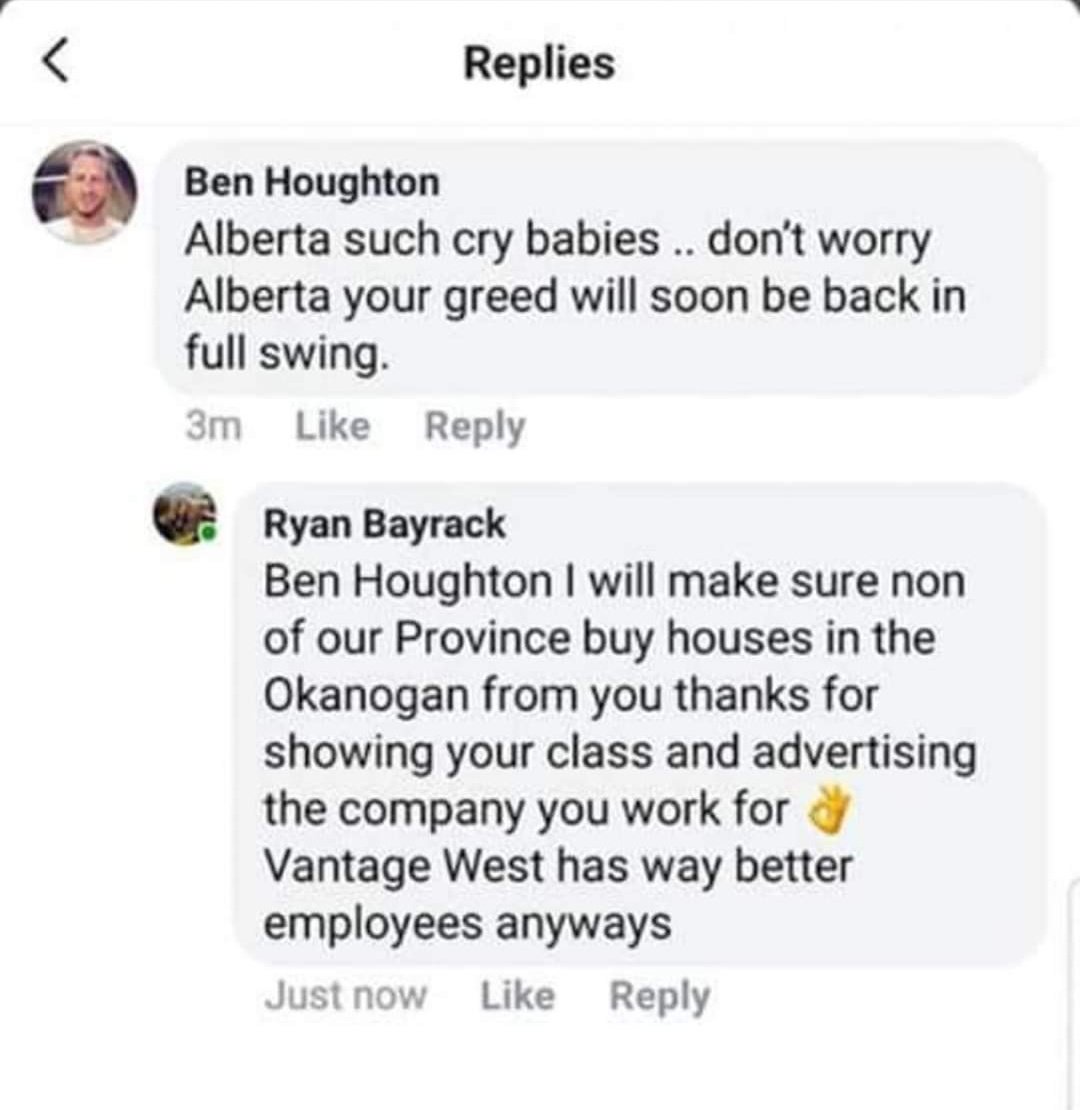 Koba_Gold's tweet image. Things are getting out of hand. This #VoteWexit group is becoming an online mob who have absolutely no shame in destroying a man&apos;s life simply because he called Albertans greedy crybabies. 

#albertaseparation
#WEXITALBERTA 
#wexit