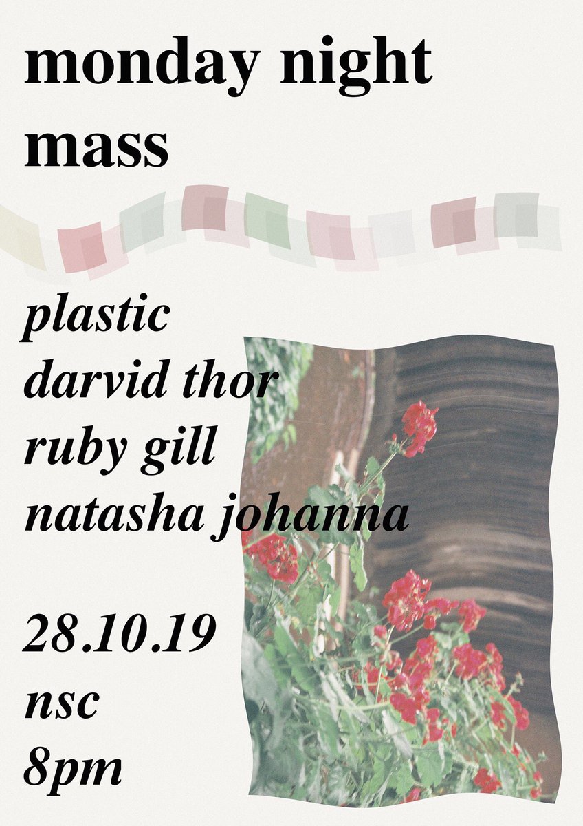 freeeee band show this mon night @ NSC w. <a href="/bandplastic/">Plastic</a> Ruby Gill &amp; Natasha Johanna 😭⛪️😇