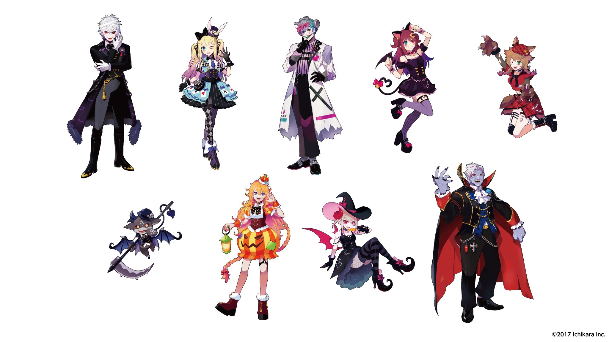 にじさんじ公式 ハロウィングッズ 缶バッジ在庫追加 ご好評につき 本日からハロウィングッズの缶バッジの在庫を追加 こちらもぜひご覧ください また 合わせてタペストリー A のキャラクター達のコワ可愛い 仮装を特別公開 T