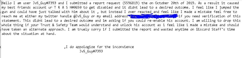 KyloNek0's tweet photo. @ProviderOfSouls @discordapp i can confirm this and I never had the intention of getting his account indefinitely disabled as I am also displeased with your services 
(i blurred out my email for my privacy) https://t.co/dnTLBWR01u