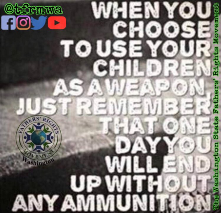 Eventually the #ammunition runs out &amp; children grow up with a desire to learn the truth. #facts!
#tfrmWA #fathersrightsmovement #fathersmatter #youarenotalone #stopPA #fatherhood #support5050 #equalsharedparenting #equality #familylawreform #dads #kids
