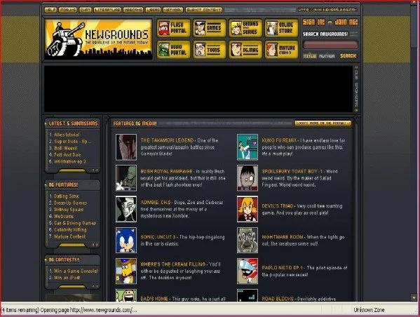 In the advent of Flash's success came websites like Miniclip and Newgrounds, sites that are dedicated to hosting Flash games/media. In 2005, a Flash-based MMO called Club Penguin was released to the world.