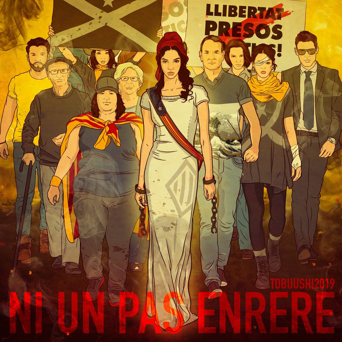 tobuushi's tweet photo. Ni un pas enrere! #Nostrarepública #objectiuindependència #1oct #repúblicacatalana https://t.co/er2FfbBSRs