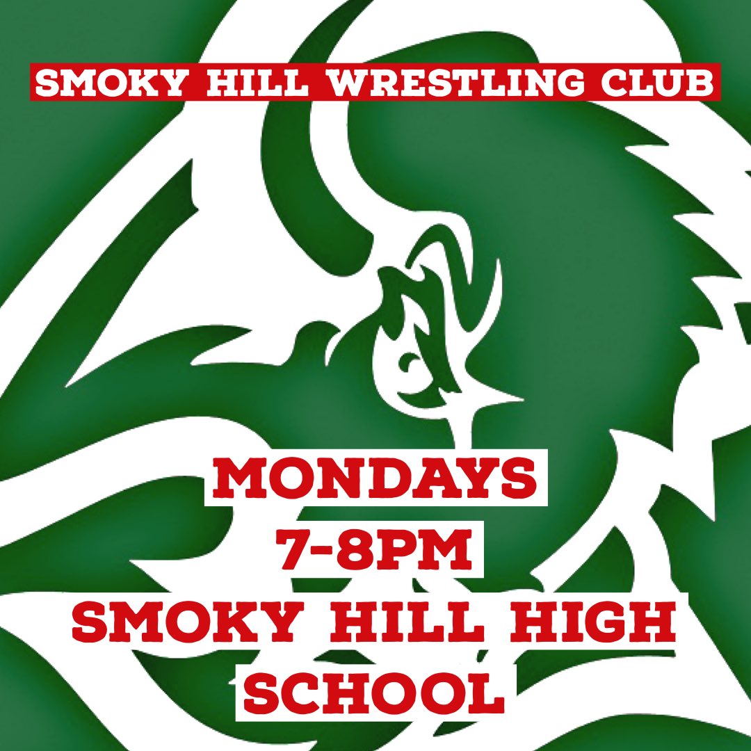 smoky_wrestling's tweet image. Some important dates and reminders:
-Support Smoky Hill Wrestling by visiting Panda Express 10/30
-#SHWC practice will be help on Monday’s, November through February 7pm-8pm. $60 tuition, must have USA Card
-Official Practice Start: 11/18
-Mandatory Parent Meeting: 11/19 6pm