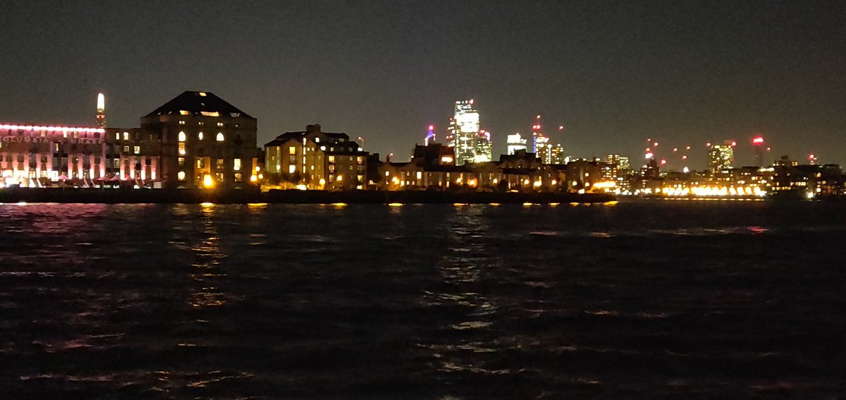 The #london #skyline at night. Viewed from across the #Thames. How lovely is this? #CanaryWharf #londonlife #LondonIsOpen