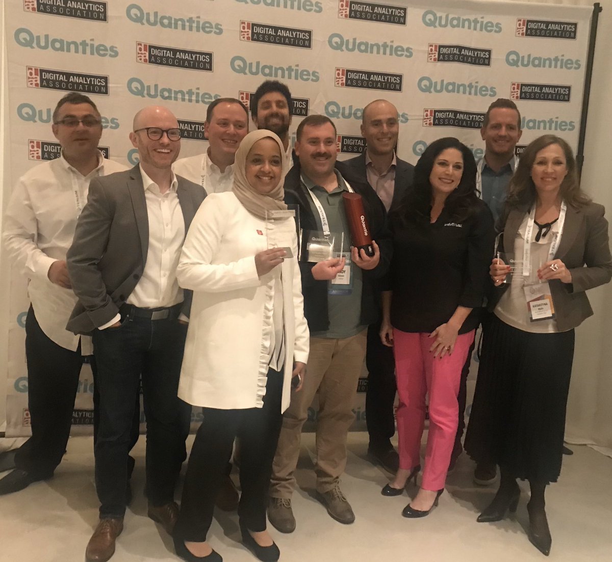 MaiAlowaish's tweet photo. Lots and lots of awards for the InfoTrusters at #DAA #OneConf19 #Quanties fun night! #TagInspector https://t.co/vr2yBKeldz