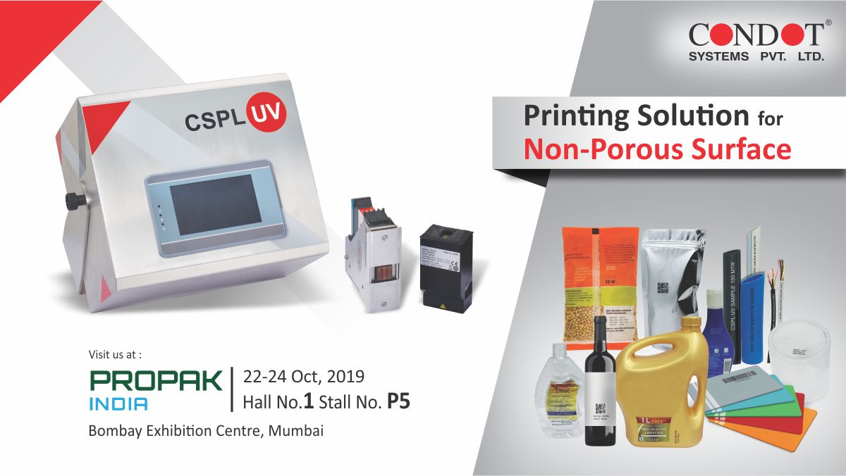 condot_systems's tweet photo. It's day 3 at #PropakIndia2019!
:
Head to Hall no.1, Stall no. P5 to experience Condot’s "CSPL UV SYSTEMS" printing solution for non-porous surface.
:
#Exhibition #UVprintingSolution #Pharmaceutical #Packaging #FoodPackaging #PackagingMachinery #CosmeticsPackaging #ProPakIndia https://t.co/2LEtgOShFP