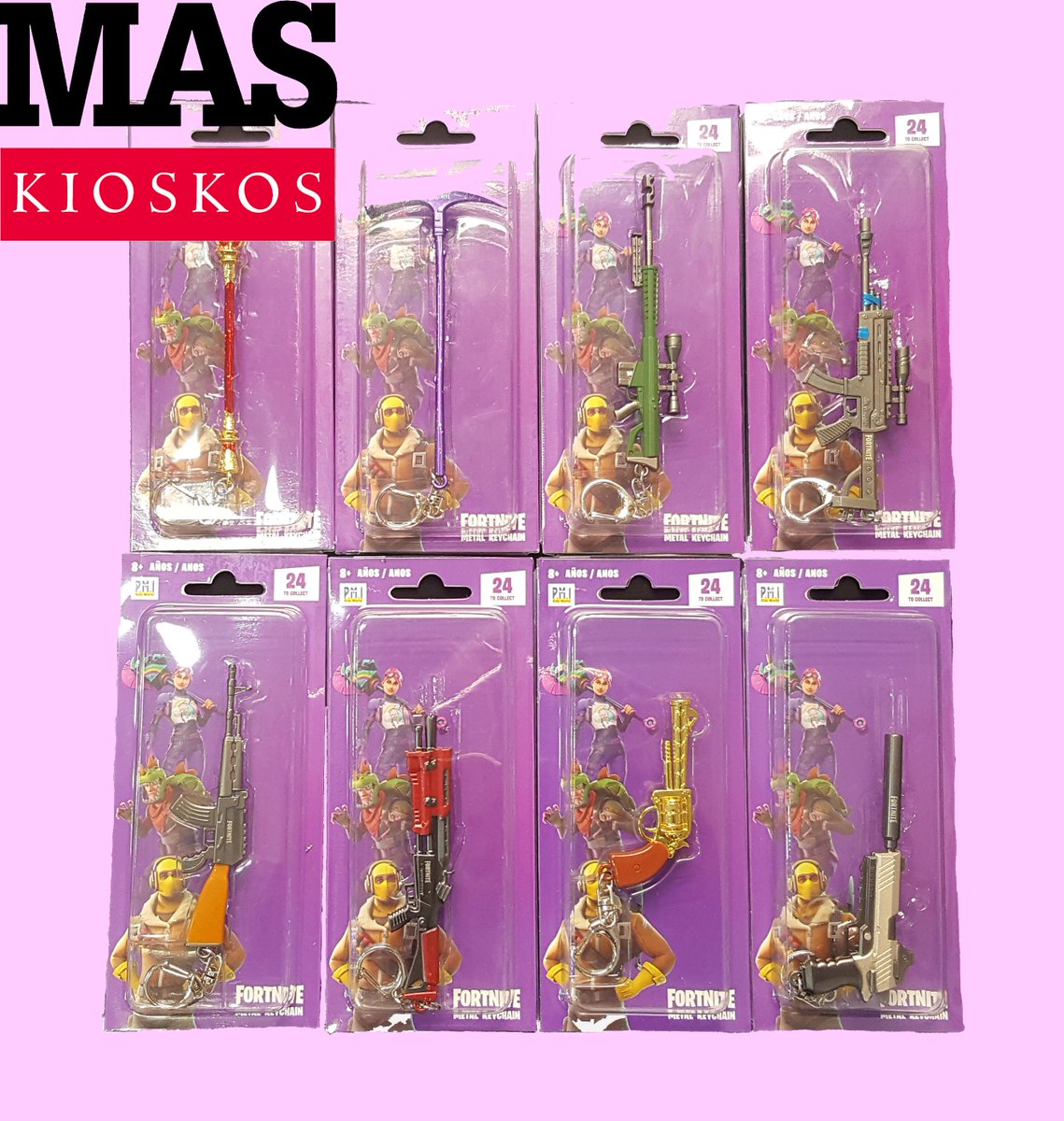 kioskosmas's tweet photo. FORTNITE
Colecciona todas las armas de tu battle royale favorito, puedes encontrar  esta increíble colección de 24 llaveros en nuestros #kioskosmas
#fortnite #battleroyale #kioscos #prensa #chuches #chicles #masticables #sabores #golosinas #chuches #chocolates #caramelos #snaks https://t.co/VnCs8Y5pon