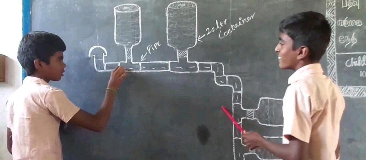 crgunitedstates's tweet photo. Trichy Government school students design urinals out of waste plastic bottles!

Ill-equipped toilets in government schools motivated the innovation.

Innovation made the students win a Rs 50,000 cash prize.

Take a minute and Congrats these young talents.. 💜💐🙌   Jai Hind 🇮🇳 https://t.co/jpR7TqxBSR