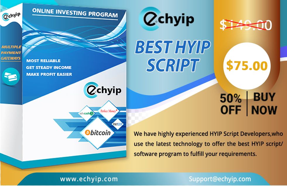 ec_hyip's tweet photo. Grab the amazing opportunity to buy the #best_HYIP_Script on a 50% discounted rate. @ECHYIP provides you the perfect #script to run your own #cryptocurrency #business. Our script has many advanced features & the script is bug-free & also has #mobile_responsive #web_templates. https://t.co/LP9zMD7W8c