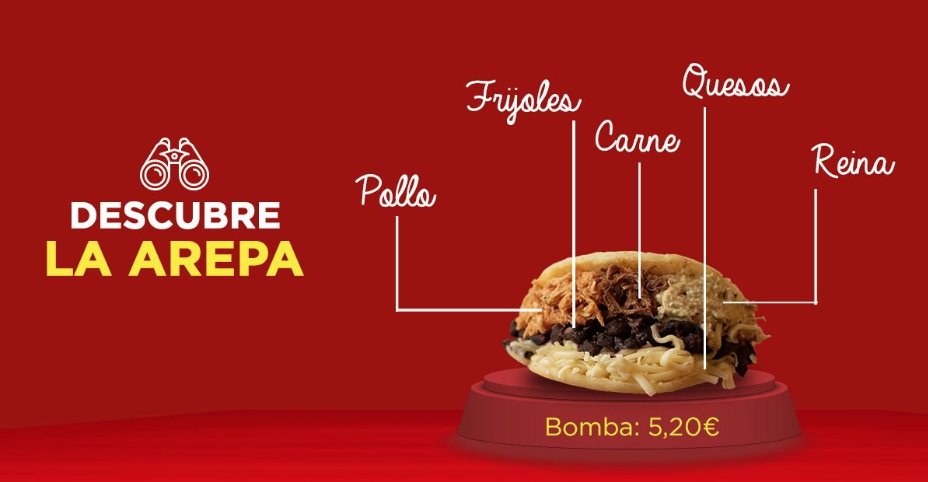 ArepaOle's tweet photo. Si eres uno de esos insaciables, que dicen quedarse con hambre siempre, esta #arepa es para vosotros. Nuestra #ArepaBomba es la que más rellenos contiene, descúbrela 😁😁 ¡Échale un vistazo al menú de @ArepaOle ➡️ https://t.co/BaexyZf3JJ #areperia #arepaole https://t.co/NyA5GvwVCQ