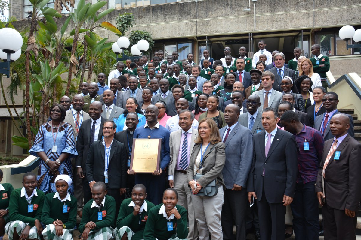 UnescoEast's tweet photo. @TeacherPrize @VarkeyFdn @sidchat1 @UNESCO @NakuruCountyGov @GovLeeKinyanjui @ndongjatta @petertabichi "Education should be a Right to all, Encourage more girls into #STEM - @petertabichi #UNDay2019 #TeacherMatters
@VarkeyFdn 

Congratulation to Teacher Tabichi, UN Kenya Person 2019 https://t.co/IuNDIxY4nh