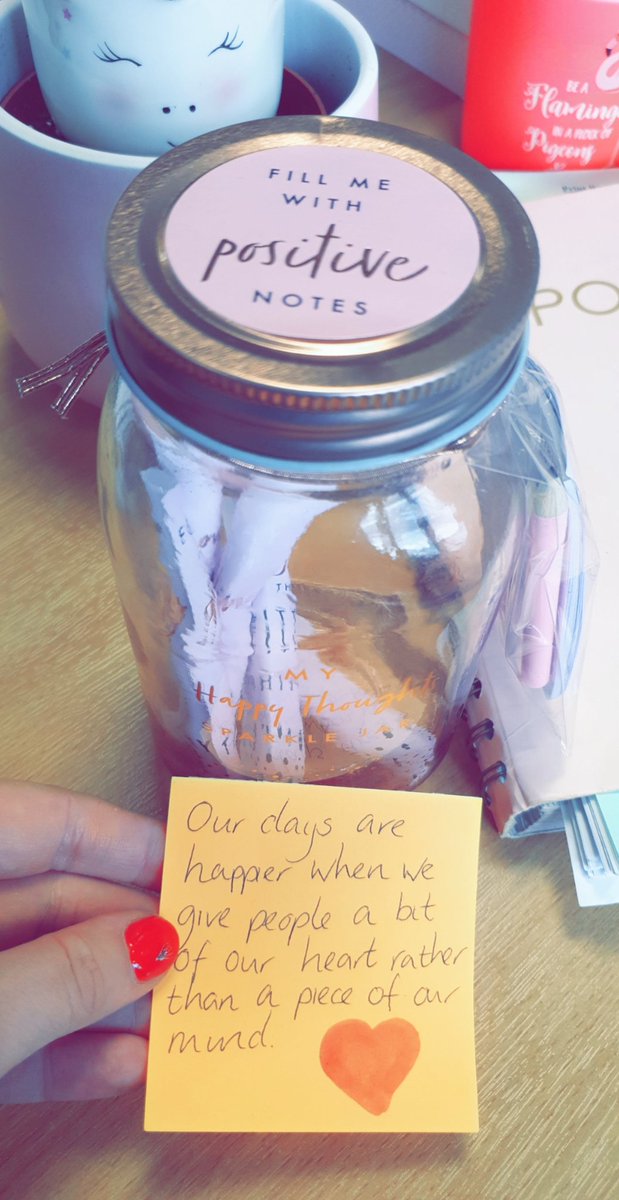 beauty_lecturer's tweet photo. Today is #thinkpositivethursdays with our amazing level 6 beauty students. I have gifted them a jar for positive and happy thoughts. We are looking forward to filling it and taking from it when we need to. @thinkposNUS  #thinkhappy https://t.co/wUTon04oZY