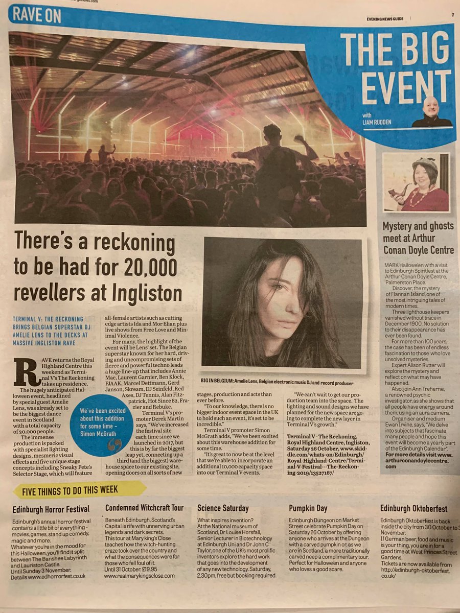 TerminalVFest's tweet photo. 💥TERMINAL V💥
We are featured in this week's #TVGuide in the #Edinburgh Evening News.
Make sure to grab your copy!! 🔥
#TerminalVFest #TheReckonning https://t.co/HihyhlMRQO