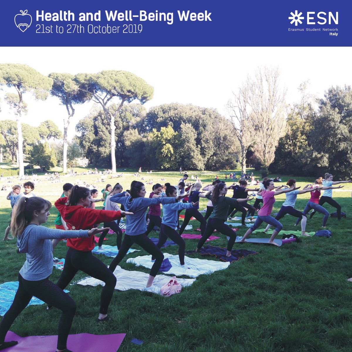 ESNITALIA's tweet photo. Vivere all'estero può far paura e farti sentire stressato. 😅 Le nostre Sezioni hanno molto a cuore il tuo benessere. 🤗
Ecco perché @ESNRomaLuiss ha organizzato lezioni di yoga! 🧘🏻🧘🏾
Lo yoga genera benefici per il mal di schiena e lo stress!
#activeErasmus
#THISisESN https://t.co/3H506rPkol