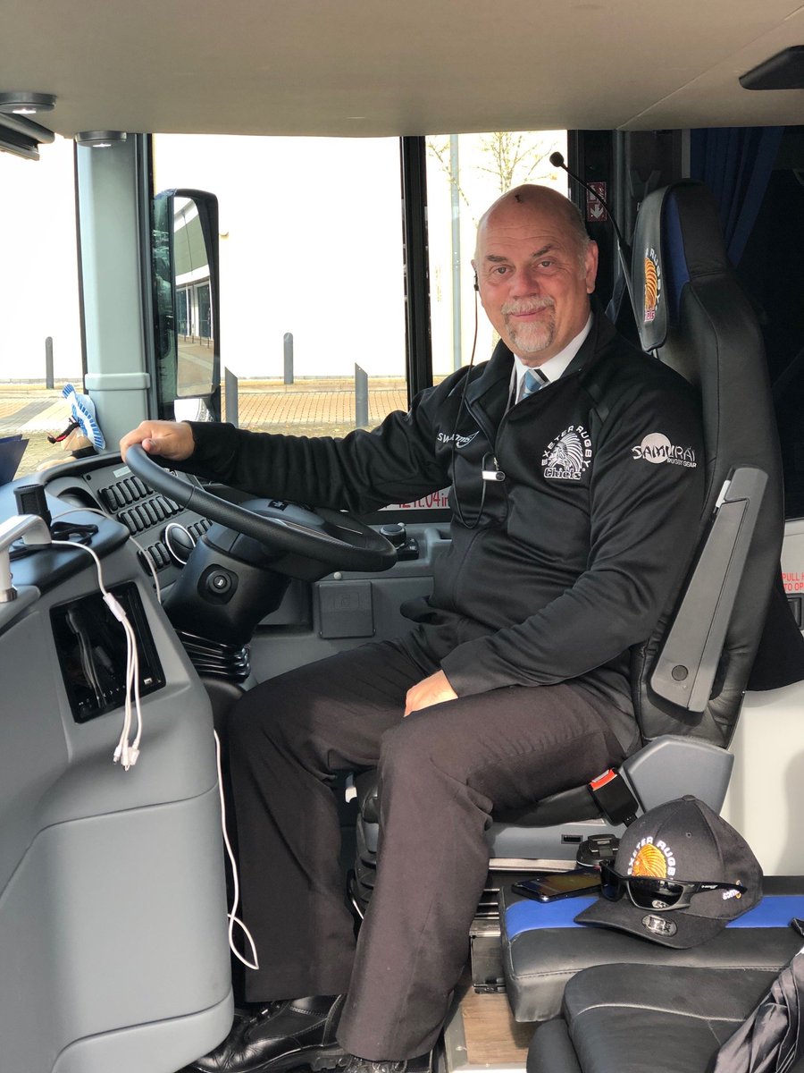 ExeterChiefs's tweet photo. 📸 - Check out these pictures of the brand new @ExeterChiefs Team Bus 🚌

It comes with 43 seats, on-board kitchen, tables, phone charging points, SKY TV, a bed and a few hidden extras, including John the driver!! https://t.co/T2Dv0jG6v9