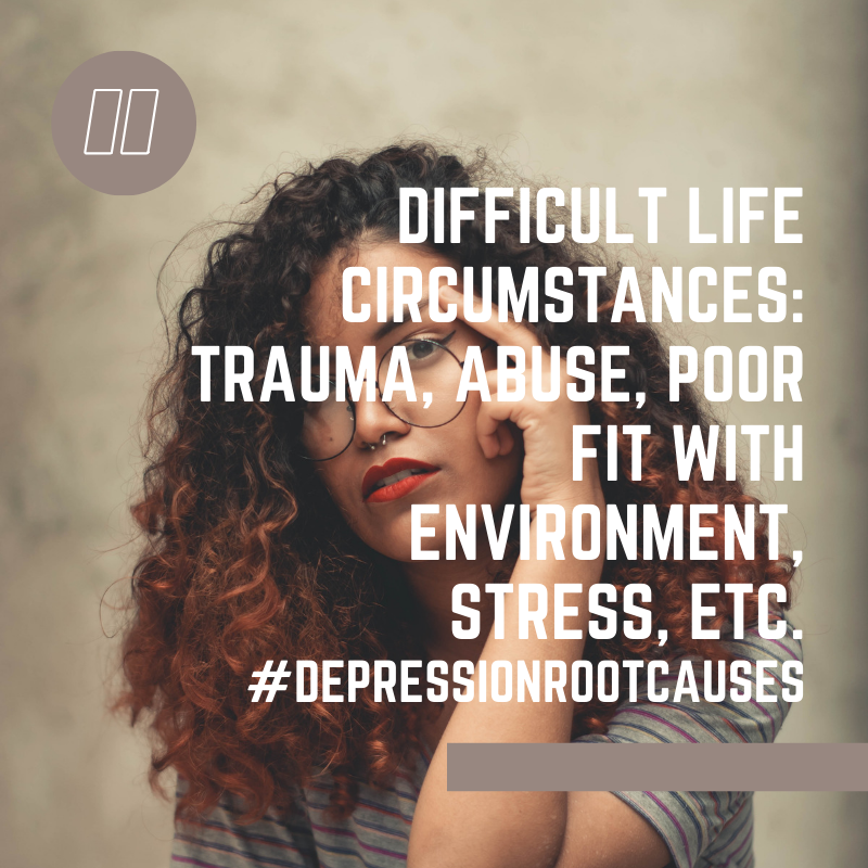 forwardethos's tweet image. A root cause of #depression can be difficult life circumstances. From temporary #stress all the way to full-blown trauma and abuse, prolonged or severe difficulty can absolutely cause us to feel depressed. #Oakland #Sacramento #OaklandCA #EastBay #BayArea #MentalHealth #MHM