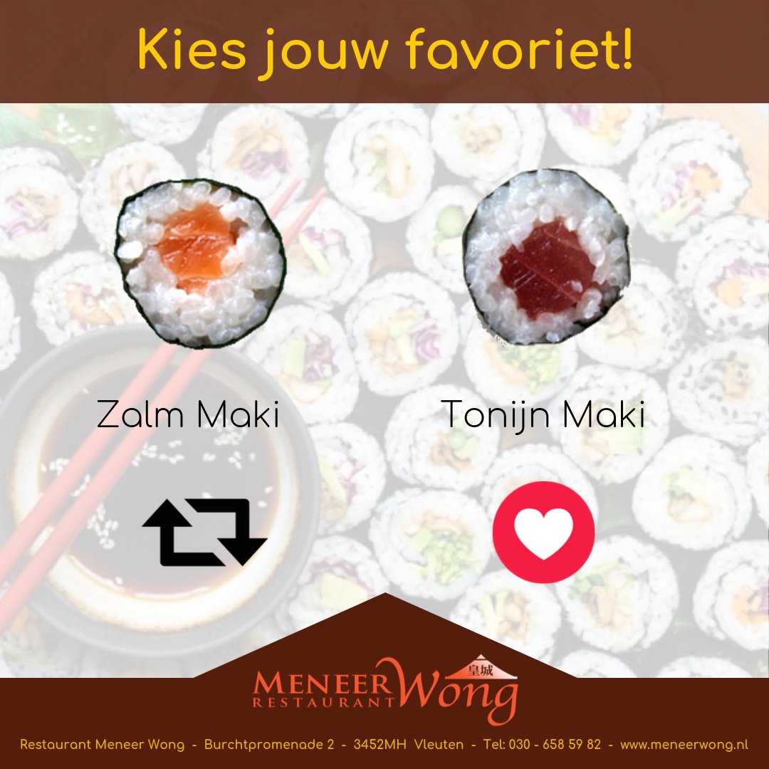 MeneerWong's tweet photo. Dit zal nek aan nek gaan, maar welke zouden jullie kiezen? 😋

Wij zijn benieuwd, laat het ons weten! 🍣 

#sushi #chineesrestaurant #utrecht #vleuten #japansrestaurant #sushirestaurant #restaurant #food #foodie #eten #foodphotography #foodblogger https://t.co/NB9ICj4FJU
