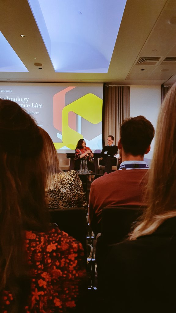 DougStidolph's tweet image. &quot;You may not go into your bank, or even your app. This concept of banking will happen around you, second-by-second.&quot; - @AnneBoden discussing Libra, and the #tech4good aspects of fintech. @TelB2BEvents #TechIntel19