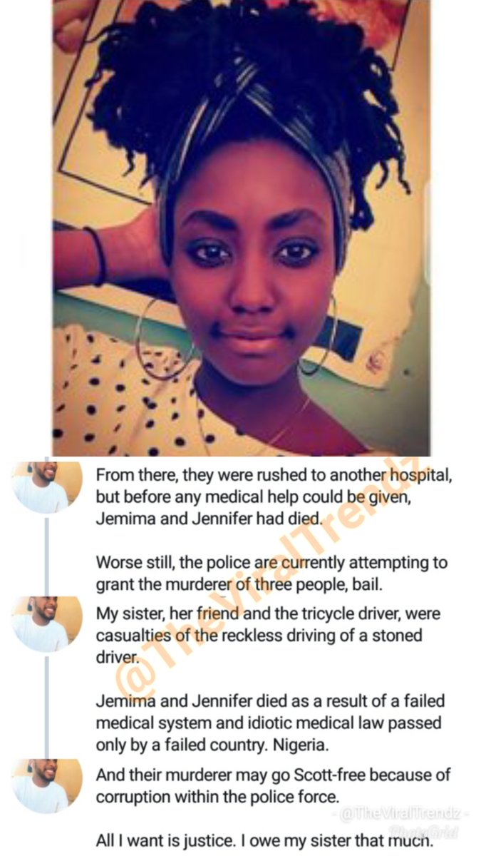 SpearsSaint's tweet image. Please this is not for clout!
This is for a failed country & dead systems.
This is for two innocent souls lost in a carefree world. Please use the hashtag, Retweet this till justice is served. Rest in Peace Jemima & Jennifer
#justiceforjemima #justiceforjemima 
#justiceforjemima