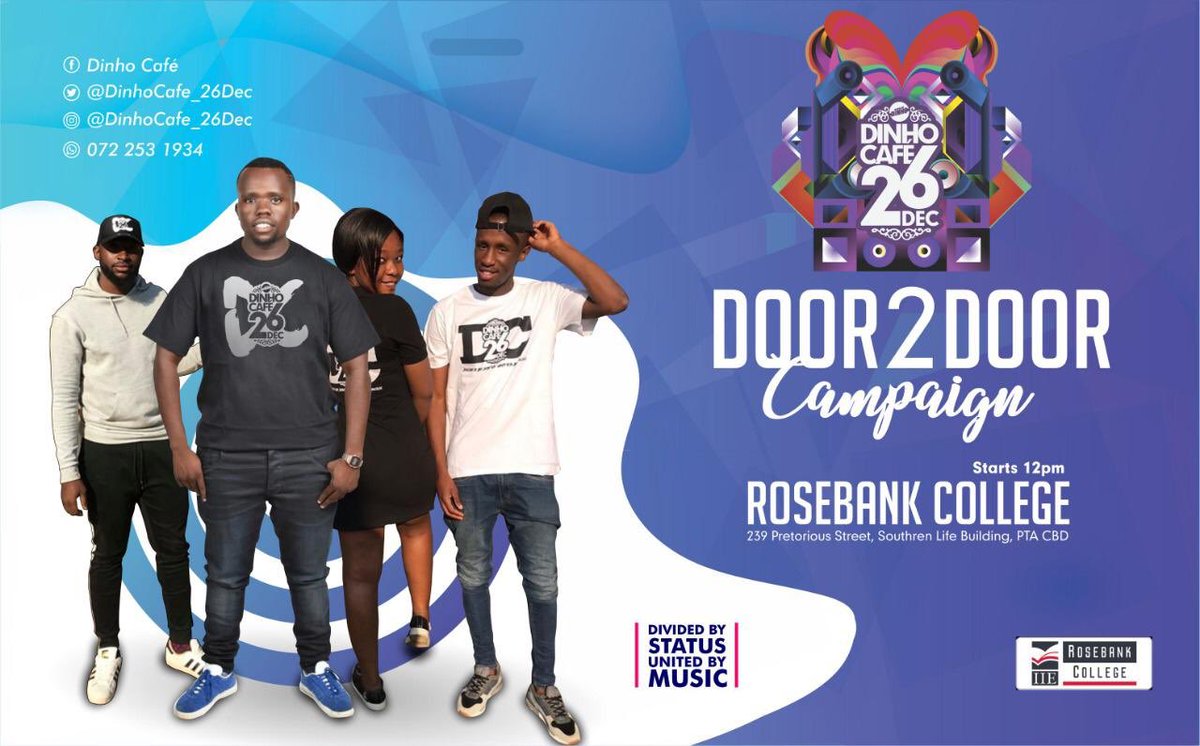 Paballo_Budha's tweet image. Canvassing our Dinho Café Literature to The Rosebank College Comrades through our first door to door campaign today...

#RoadToDinhoCafé
#DinhoCafé26Dec
#ColorFest

ticketpros.co.za/portal/web/ind…