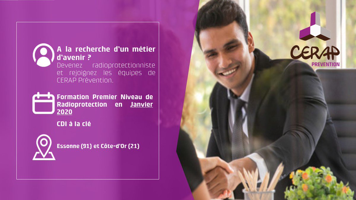 Envie de développer vos compétences, ou à la recherche d'une nouvelle opportunité de carrière? #CERAP recrute ses talents de demain. Rejoignez-nous et devenez radioprotectionniste : cerap.fr/recrutement/of…

#joincerap #joinus #jobopportunity #nuclearenergy #future