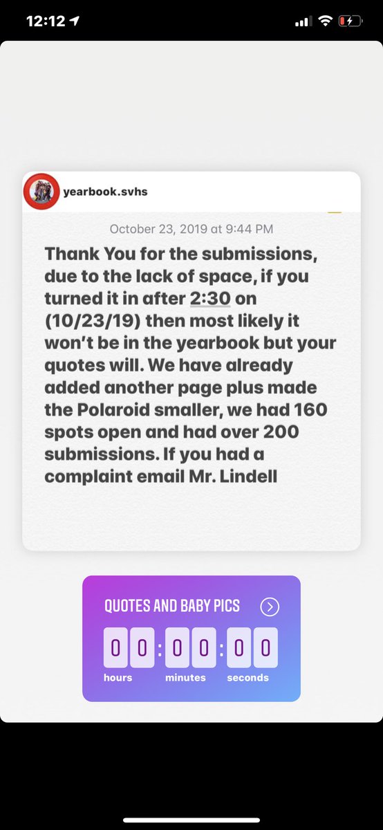 Senior quotes are still able to be sent in