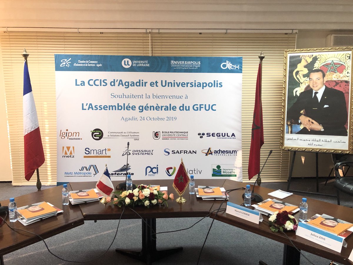 JulienZins57's tweet photo. Démarrage de la journée @AssoGfuc a la #CCIS d’Agadir journée transition V5 > #3DEXPERIENCE @Dassault3DS @UniversiapolisA @DITEX_UL @Univ_Lorraine https://t.co/g5HgNLLoQW