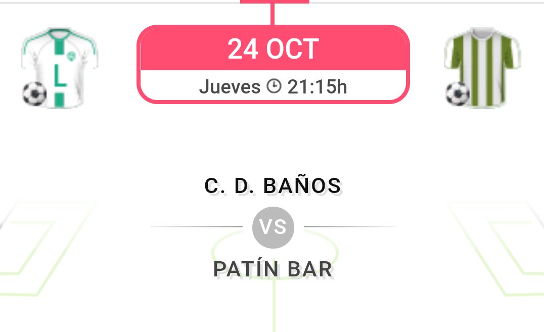 ClubPatinBarFS's tweet photo. MATCH DAY | Hoy tenemos un encuentro frente a Baños F. S. 

⚽ C. D. Baños vs @ClubPatinBarFS
🏆 Partido de Liga. 
🏟 Pabellón de Baños de la Encina
📆 24 de Octubre, Jueves. 
⏰ A las 21:15 h. https://t.co/TTXK7zg0KH