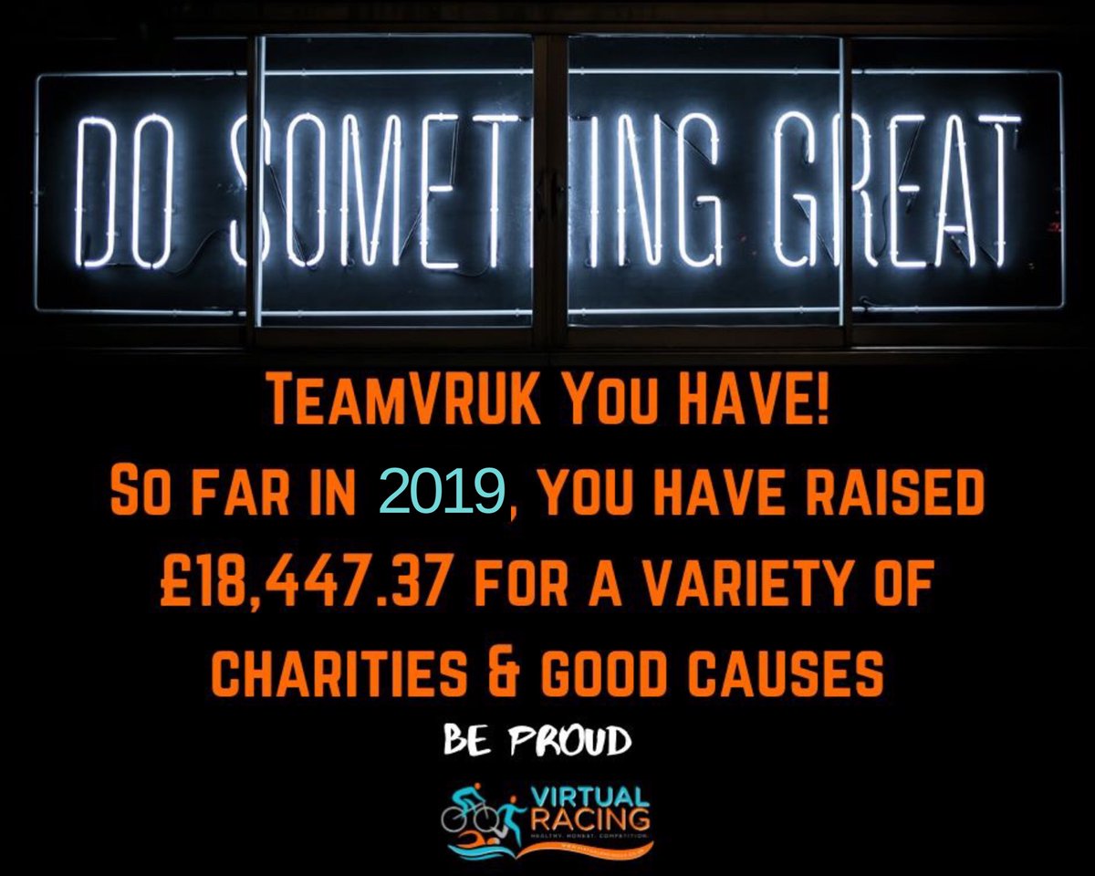 Amazing work, well done everyone.... and that's only up to September.... we have more cheques to write! 

Thank you to all of you for helping support these wonderful charities. #TeamVRUK #charity