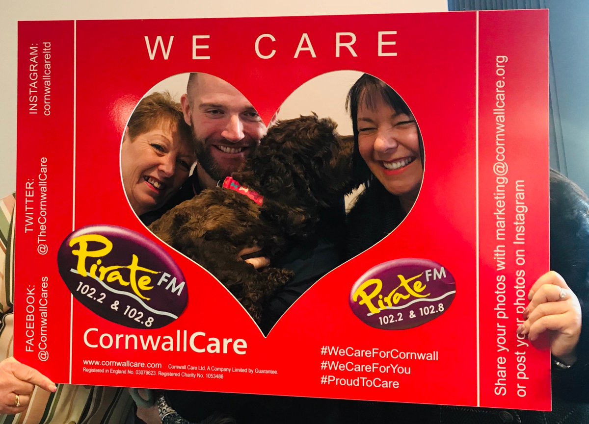 HitsCornwall's tweet photo. Huge love to Mel, Matthew and the Cornwall Care team for their incredible donation to our Bring A Pound To Work Day!
(Also, how lush is Maude the dog!😍)
@TheCornwallCare @cornwallairamb @annscottagesurf #BringAPoundToWorkDay #NewHeliAppeal #Cornwall #Ad https://t.co/R67thGgjrh