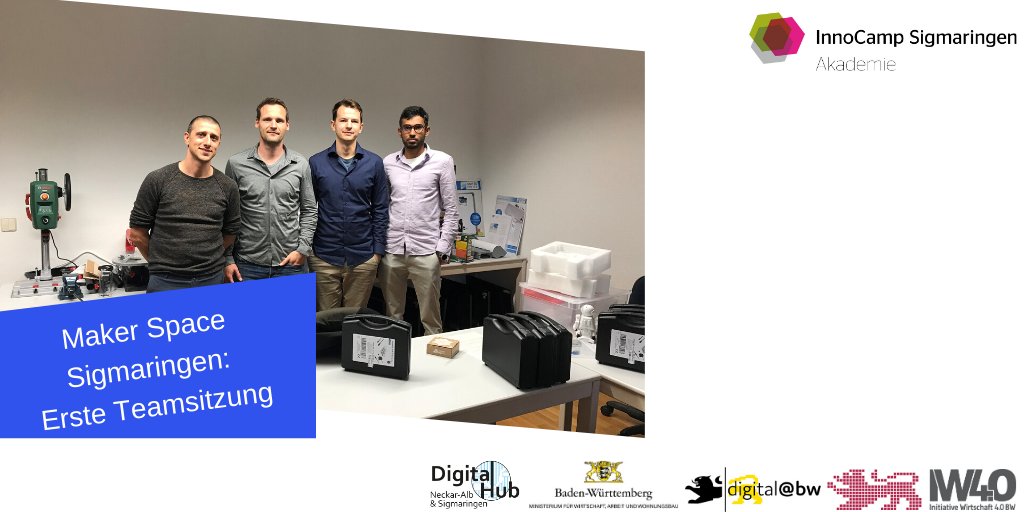 Erste Teamsitzung des Makerspace des Digital Hub Neckar-Alb und Sigmaringen in den Räumlichkeiten des InnoCamp Sigmaringen. Das hochmotivierte Team entwickelte innovative Projekte für Kinder und interessierte Erwachsene. Startschuss ist Ende November.  #digitalessigmaringen,