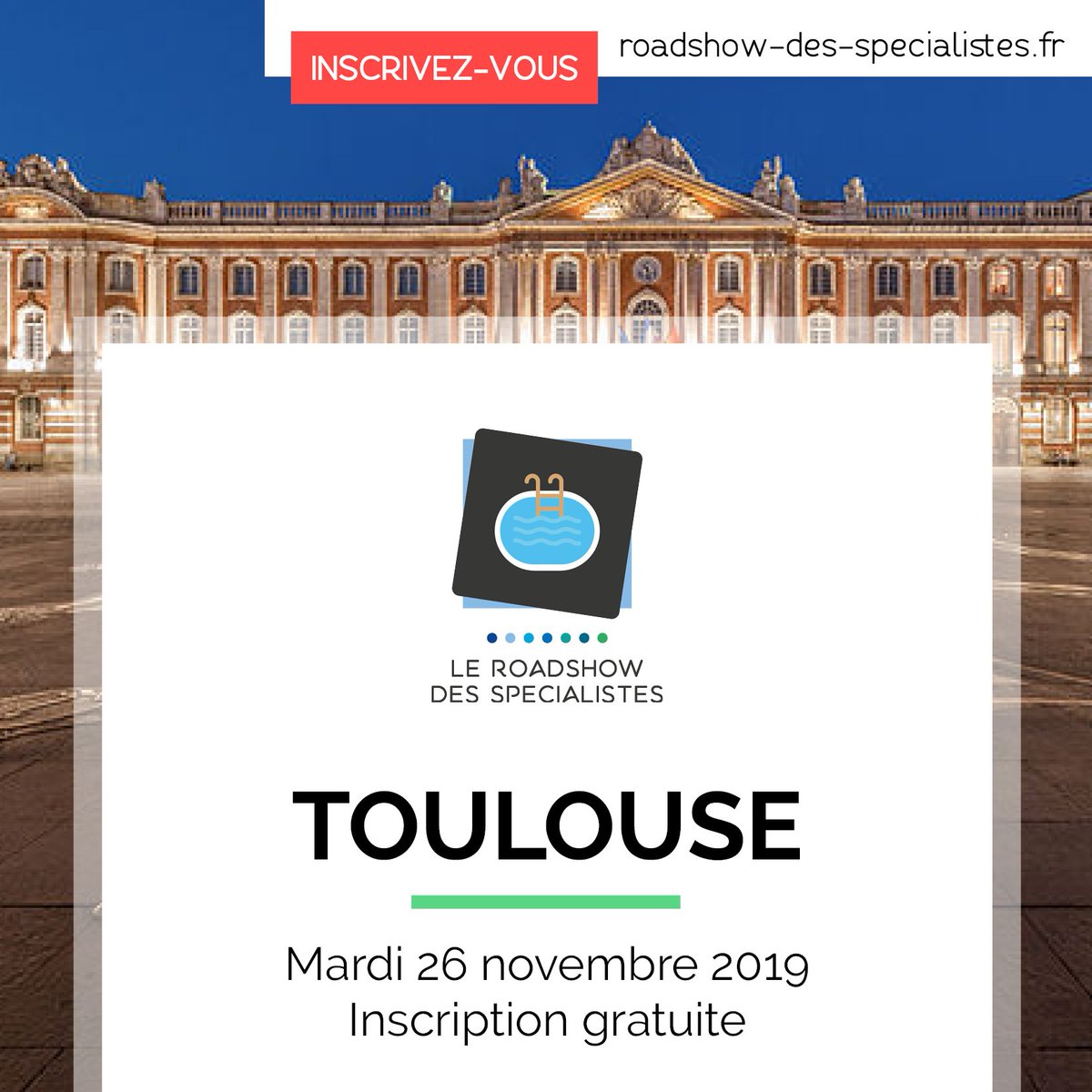 Le #RoadshowdesSpécialistes2019 sera à Toulouse le mardi 26 novembre prochain ! 

Inscrivez-vous sur : roadshow-des-specialistes.fr/contact-page/?…