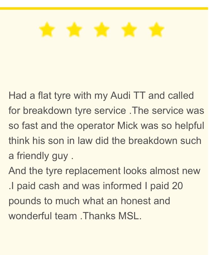 MSLTYRESmobile's tweet image. Hi guys another happy customer out on the road thanks Heston.