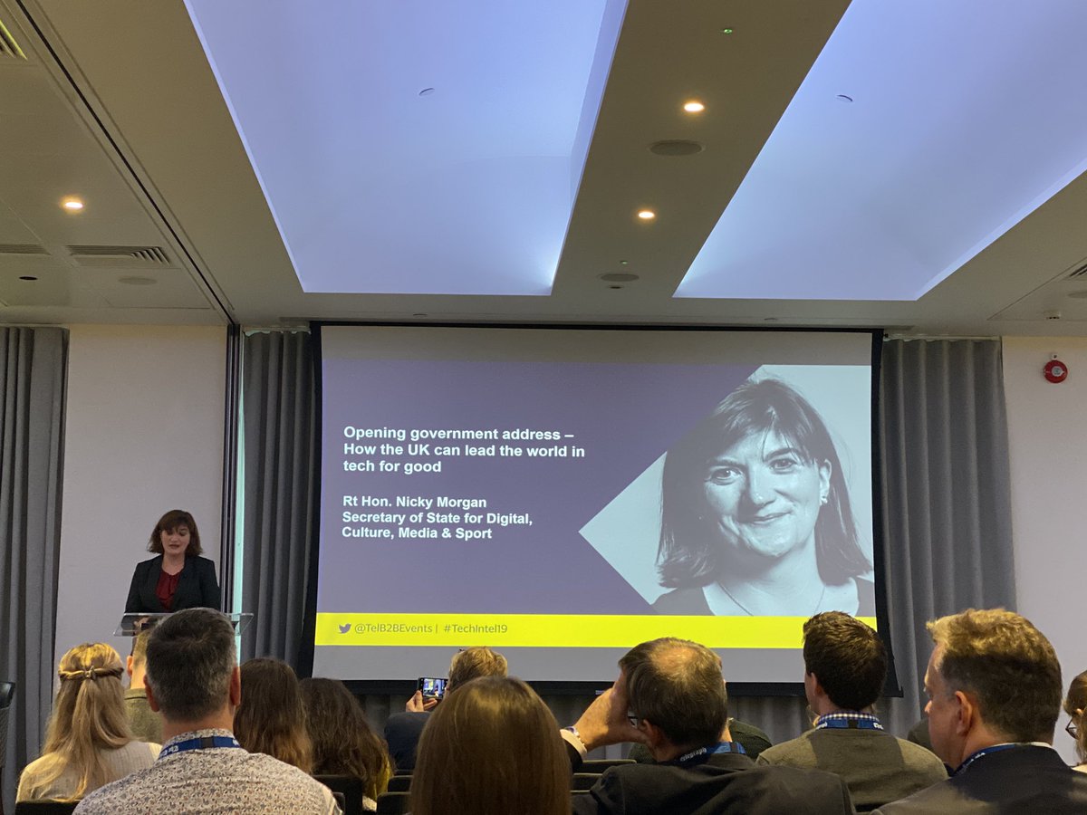 melindanicci's tweet image. “Diversity is crucial in any tech for good  platform” @NickyMorgan01 at @TellB2BEvents #techintel19