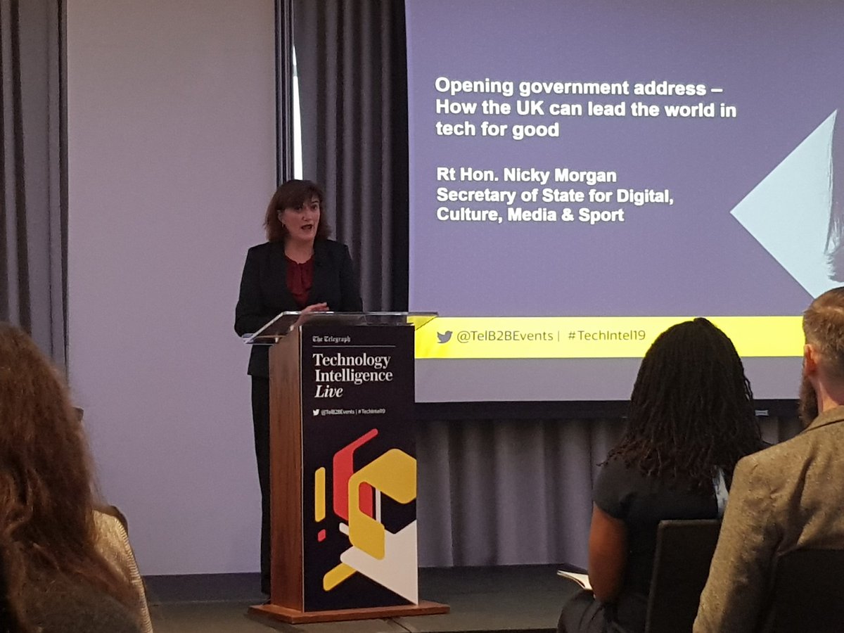 MarkHodgson101's tweet image. Hearing Rt Hon. @NickyMorgan01 at #techintel19 today.

Clear messages on how UK can lead the world in #techforgood : Forge meaningful connections with people, business UK and globally to make a better economy and society. Takes investment; smart inclusive people; conviction.
