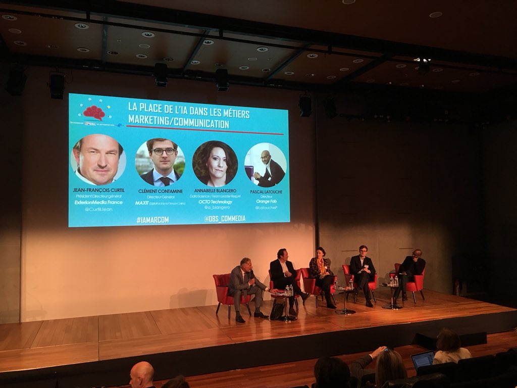 EcoCourbevoie's tweet photo. #IAMarcom Après la 1ère table ronde qui a posé les questions intéressantes des enjeux &amp; peurs de l’#IA , le débat continue sur l’angle opérationnel &amp; client #Marketing #communication #data avec @CurtilJean @a_blangero @LatoucheP &amp; Clément Contamine @Groupe_Casino @OBS_COMMEDIA https://t.co/6gOa94jxZt