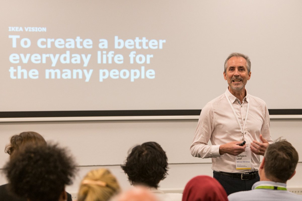 AshokaNordic's tweet photo. CEO of Inter IKEA Group, Torbjörn Lööf, opened #DelaSummit this morning. The social entrepreneurs get advice from business experts and IKEA staff to increase their societal impact. Learn more: https://t.co/6BMzAGdgp1 https://t.co/fc8I6GYoQb