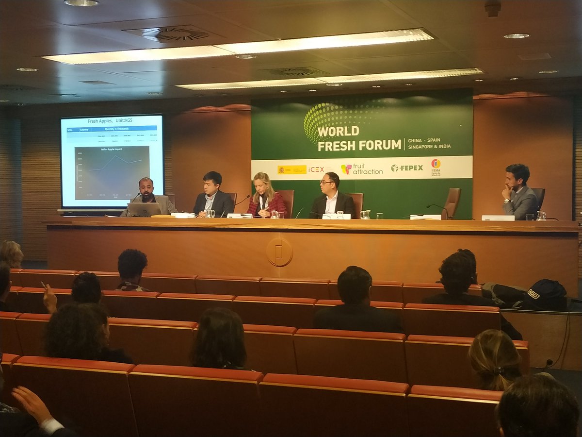 FruitAttraction's tweet photo. "Las importaciones de fruta de India han aumentado un 35% en los últimos cinco años pasando de 2.672 MUSD en 2014 a 3.327 M USD en 2018". #WorldFreshForum https://t.co/piaZhDI5Ii