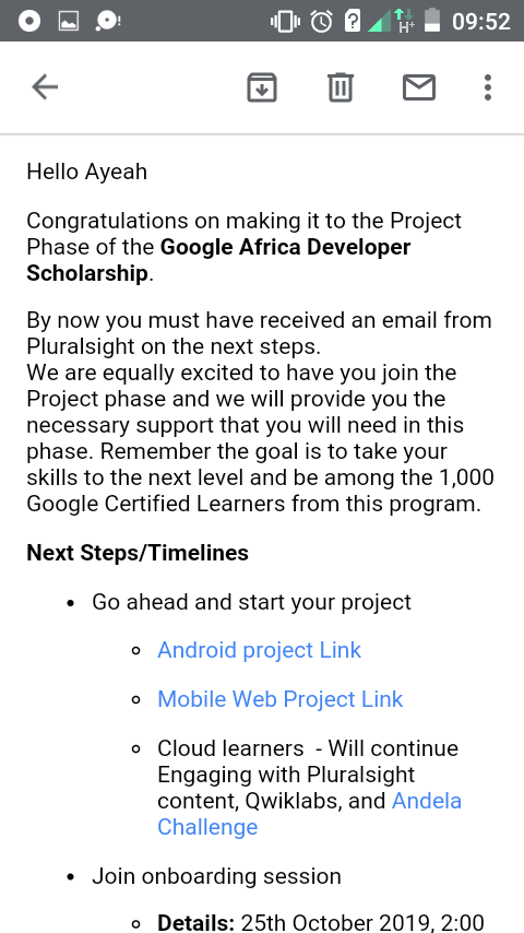 GodloveAyeah's tweet photo. Hurrayyy!!! #150DaysOfALC, #GrowWithGoogle #ALCwithGoogle
Just one more step to be there. I won't give up.
More strength
Thank you @andela_alc , @pluralsight https://t.co/7L2U9yMoiT