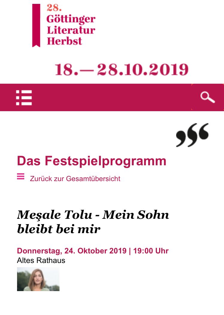 Heute lese ich in #Göttingen - auf dem @Literaturherbst Um 19 Uhr im Alten Rathaus.