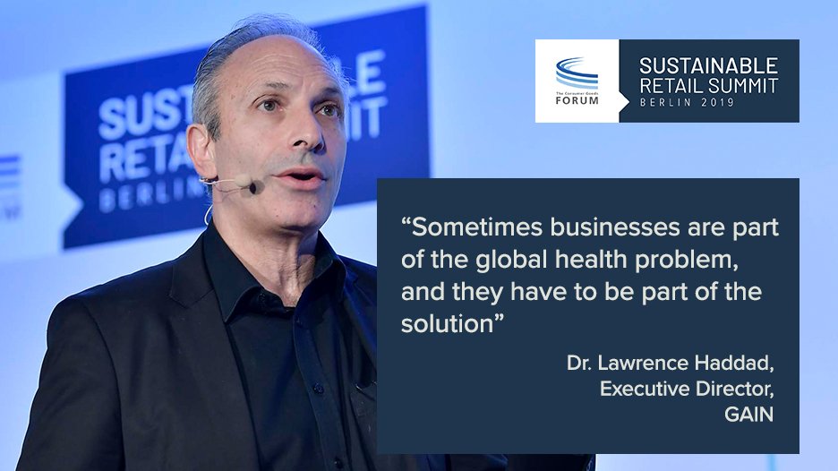 CGF_Health's tweet photo. Dr. Lawrence Haddad from @l_haddad from @GAINalliance shares some hard truths on #health and #nutrition and challenges business to play their role. #2019SRS https://t.co/BaJSMzQoAv