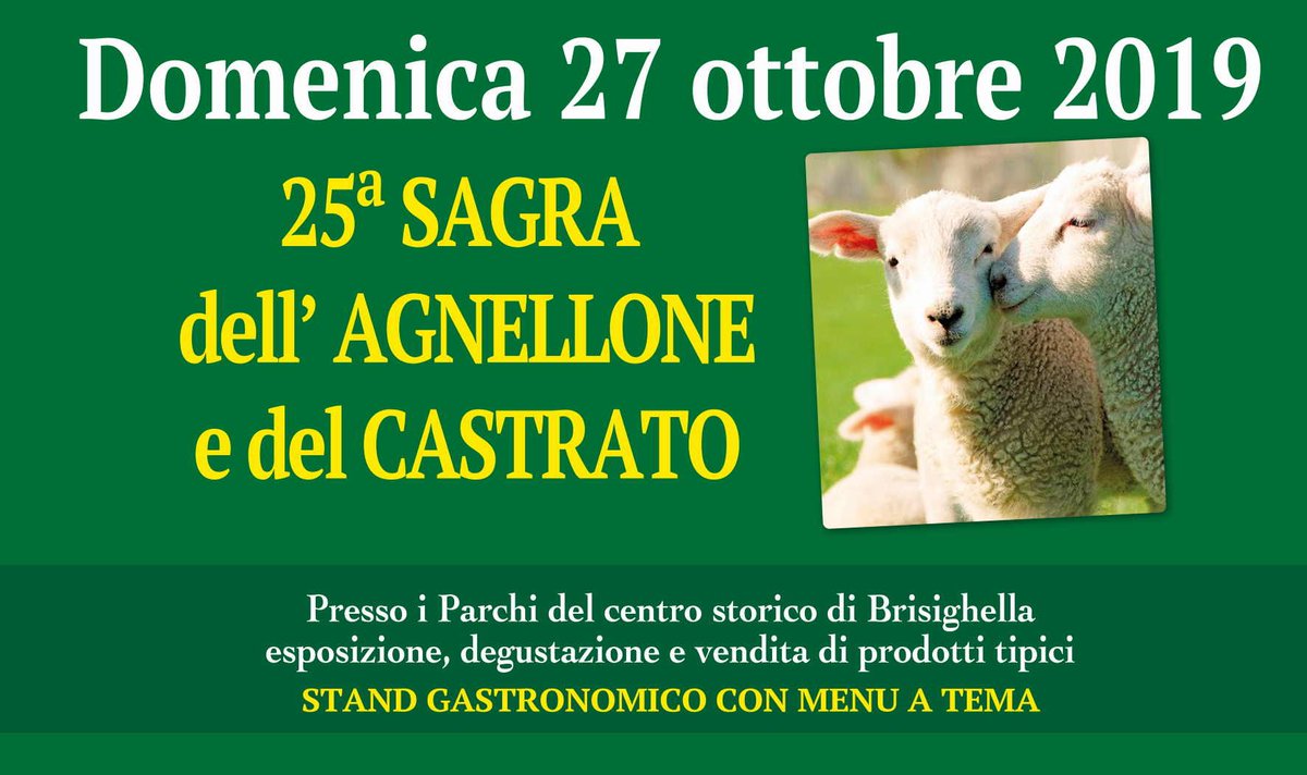 Domenica 27 #ottobre, le carni che si potranno assaporare a #Brisighella saranno quelle ovine nel corso della 25esima edizione “#Sagra dell’#agnellone e del #castrato”.
