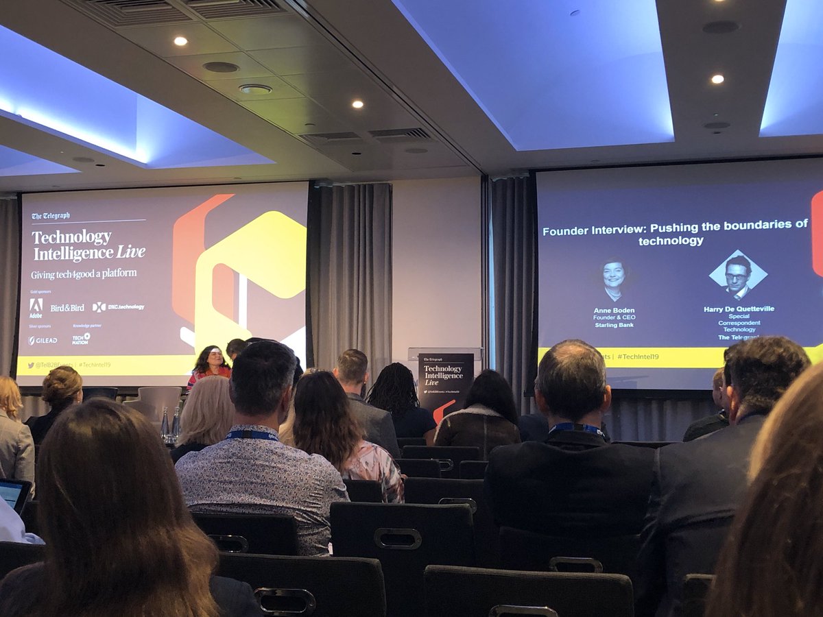 vendiapp's tweet image. Fascinating talk from @AnneBoden CEO of Starling, telling us how @StarlingBank is pushing the boundaries of technology! #TechIntel19
